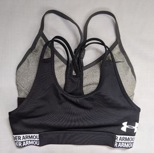 ✨3/$15 Bundle of two xs/s sport bras (Nike/under armour)